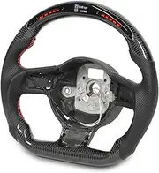 LED Display Shift Lights Steering Wheel with Real Time Data Display for 42 TTS TTRS, Carbon Fiber Perforated Leather, Race Performance