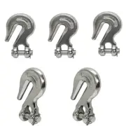 5 Pc 3/8'' Marine Stainless Steel 316 Clevis Grab Hook Towing Shackle 2,500 lbs
