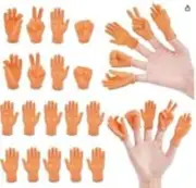 18 Pcs Tiny Finger Hands, Mini Rubber Finger Puppets Realistic Miniature Hands T