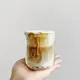 ins韓風冰拿鐵咖啡杯 拉花單品咖啡杯 復古玻璃杯 高顏值檸檬水杯