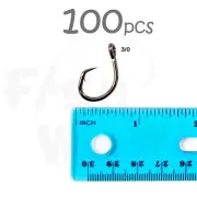 Fish WOW!® 100pcs Size 3/0 Fishing 4x strong Offset circle hook Short Shank NEW