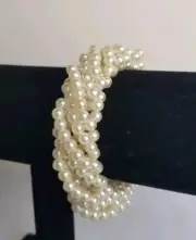 Vintage Pearlesque Stretch Bracelet Faux Pearl Classy Fashion Jewelry Gift NEW