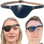 Black Leather Eye Patch for Adults - Adjustable Eye Patches for Left and Righ...