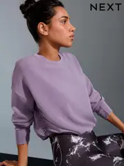 Purple Modal Blend Ruched Side Detail Sweatshirt (E83679) | $29