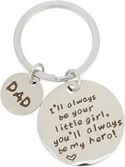 [VERDANVERSE] Dad Keychain Durable Stainless Steel Key Ring Practical Key Holder Charming Bag Pendant Father Day present Design