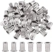 Glarks 30Pcs 5/16''-18 UNC 304 Stainless Steel Rivet Nuts Flat Head Threaded Insert Nutserts Rivnuts Set