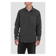 Replay Mens Plain Shirt Oxford Cotton Long Sleeve w/ Pocket Black