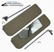 1954-1955 1st Series Chevrolet Truck Brown Sun Visors & Brackets w/Vanity Mirror (for: Chevrolet)