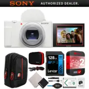 Sony ZV-1 II Vlog Camera 4K Content Creator White + Extended Warranty Kit Bundle