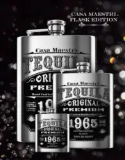 Tequila 1965 Flask Edition by Casa Maestri, Blanco 100% Agave, 1750mL 40%Alc Vol