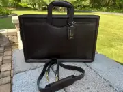 NEW Michael Scott Nova Bell 4303 Computer Bag/Brief Case W/Shoulder Strap Brown