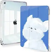 Feams Slim Case for iPad Air 11-inch M3 2025 / M2 2024, iPad Air 5th Generation 2022 / iPad Air 4th Generation 2020 10.9 Inch Case Clear Back with Pencil Holder & Auto Sleep, Leisurely Puppy