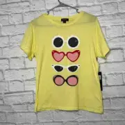 Wildfox Adult T-Shirt Yellow Sunglasses Sunnies Keke Short Sleeve Women's