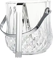 Transparent Glass Ice Bucket with Handle for Wine and Beer Elegant Multi Functional Design for Bars and Home Use Practical and Stylish Ice Container