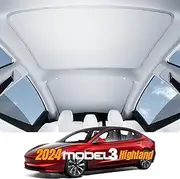 Roof Sunshades for Tesla Model 3 Highland, Precision Fit, Foldable Skylight Sunshade Sun Visor Block for Model 3 2024 Glass Roof Heat Insulation UV Protection Sunroof Covers