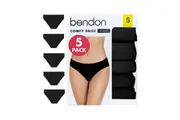 Bendon Women's Comfy Cotton Brief Underwear 5pk - Black