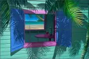 Ceramic Tile Mural Backsplash Miller Tropical Seascape Window Art DMA2029