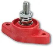 Junction Box, Panel Mount, Single Post, Insulated, Plastic, Red, Each