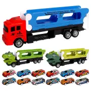 Dino Trucks+12*mini Car For Boys Dinosaur Car Truck Toys Toddler Toys Transport