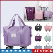 Travel Duffel Bag Expandable with Wheels Carry on Bag Rolling Duffle Bag AU