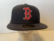 MLB Boston Red Sox B 59FIFTY Men's 7 1/2 Fitted New Era Hat Cap Navy PATCH!