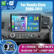 8+256GB For Honda Civic 2006-2011 Android14 Car Stereo CarPlay GPS Head Unit AHD