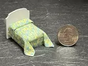 Dollhouse Miniature Bed Yellow F 1:48 Quarter inch scale 1/4 F209 Dollys Gallery
