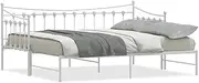 White Metal Daybed with Trundle for Kids & Toddlers – Single Size 92x187 cm, Space-Saving Design, Sturdy Frame – Perfect for Small Rooms & Guest Beds