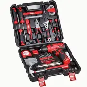 Tool Set - Tool Kit with 8V Cordless Drill 132 Piece Tool Box with Drill Home...