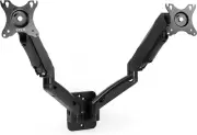 VIVO Height Adjustable Pneumatic Extended Arm Dual Monitor Wall Mount Black