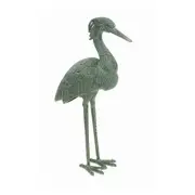 Achla Stately Heron Statue - Blue-Grey Cast Aluminum - Verdigris