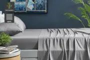 Ovela 100% Natural Bamboo Bed Sheet Set (Silver, Single), Bed Sheets, Bed & Bath