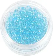 OATIPHO DIY Crystal Beads for Nail Art Blue Glass Non Porous Micro Beads for Home Nail Decoration for Manicure Accessories and Creative Nail Beauty Designs