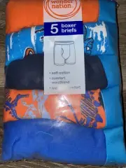 Wonder Nation Boys Boxer Briefs 5-Pair Underwear Cotton Tag Free (A) ~ M (8)