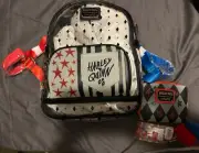 Loungefly DC Comics Birds of Prey Harley Quinn Backpack AND Wallet