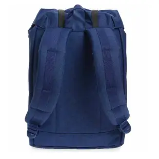 【Herschel】Retreat 大型 深藍混黑色 橡膠帶 磁扣 耳機孔 厚筆電層 帆布 防潑水 背包 男包 女包 後背包