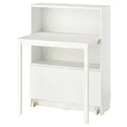 BILLY bookcase with desk and drawer, white, 80x106 cm