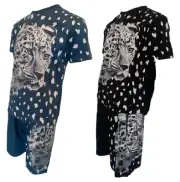Men’s 2 Piece Leopard Print Set – Graphic T-Shirt and Shorts Animal Streetwear
