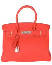 Herms Red Togo Birkin 30 PHW (Authentic Pre-Loved)