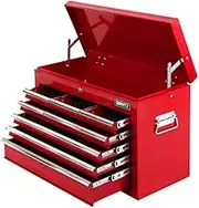 Giantz 9 Drawers Large Tool Chest Trolley, Lockable Toolbox Tools Storage Box Cabinet Cart Garage Ute Organiser Boxes, Heavy Duty Sturdy Construction Non-Slip Liners Red