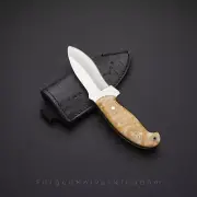 Rare!! Custom Handmade D2 tool Steel Full Tang Skinner Knife Pearl Resin Handle.