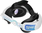 Iesooy Head Strap for Quest 3 with 6000mAh Battery Pack: Multi-Angle Free Adjustment Elite Strap for Quest 3, Comfortable Replacement VR Headband Accessories