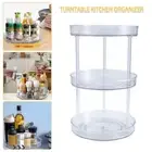 Transparent Spice Rack Rotating Makeup Organizer Rack Kitchen Accessories