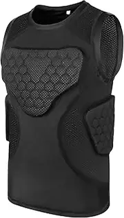 [GUOZI] Youth Baseball Chest Protector, Heart Sternum Rib Guard Padded Compression Shirt with 3-Pad for Softball Football Baseball Lacrosse Rugby