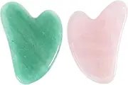Healeved 2pcs Crystal Scraping Board Massager Plate Stone Scrapping Plate Physical Therapy Scrapping Board Jade Board Spa Scraping Plate Rose Quartz