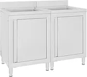 Commercial Kitchen Sink Cabinets 2 pcs Stainless Steel,Food Service-3058273
