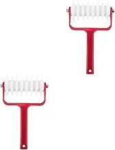 BESTonZON 2 Pcs Dough Rolling Pin Pizza Roller with Spikes Pizza Roller Spikes Rouleau Pizza Dough Oven Pan Cheese Pizza Pastry Needle Wheel Plastic Perforator Red