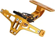 Motorcycle License Plate Bracket Adjustable Tail Eliminator License Plate Bracket Turn Signal Light for Yamaha Tracer 900 GT Tracer 9 GT(Yellow-Bracket)