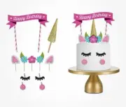 Unicorn birthday cake topper