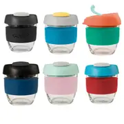 Avanti Glass Reusable Go Cup 355mL - Blue/Grey/Yell